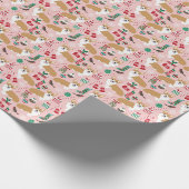 Corgi Weihnachtsgeschenk Wrap Geschenkpapier (Ecke)