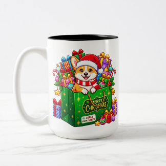 Corgi Weihnachtsgeschenktasche Freude Zweifarbige Tasse