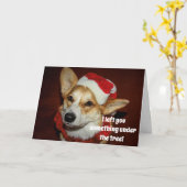Corgi-Weihnachtskarte Karte (Gelbe Blume)