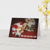 Corgi-Weihnachtskarte Karte (Gelbe Blume)