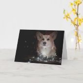 Corgi Weihnachtskarte Karte (Gelbe Blume)