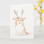 Corgi Weihnachtskarte Karte (Gelbe Blume)
