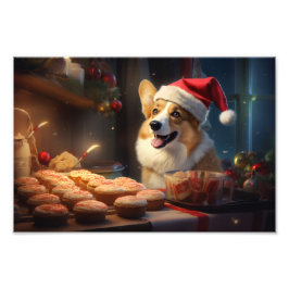 Corgi Weihnachtskost Feiertag Fotodruck