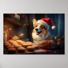 Corgi Weihnachtskost Feiertag Poster
