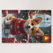 Corgi-Weihnachtskunst Puzzle (Horizontal)