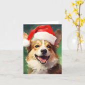 Corgi Weihnachtsmalerei Karte (Gelbe Blume)