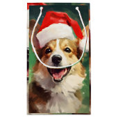Corgi Weihnachtsmalerei Kleine Geschenktüte (Rückseite)