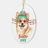 Corgi Weihnachtsmannmütze Holiday String Beads Keramik Ornament (Links)