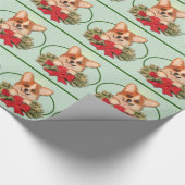 Corgi-WeihnachtsPackpapier Geschenkpapier (Ecke)