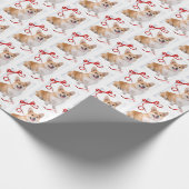 Corgi-WeihnachtsPackpapier Geschenkpapier (Ecke)