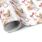 Corgi-WeihnachtsPackpapier Geschenkpapier (Rolleneckpunkt)