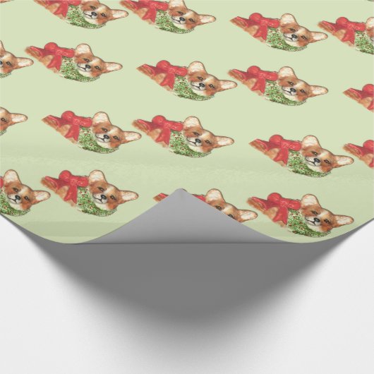 Corgi-WeihnachtsPackpapier Geschenkpapier (Ecke)