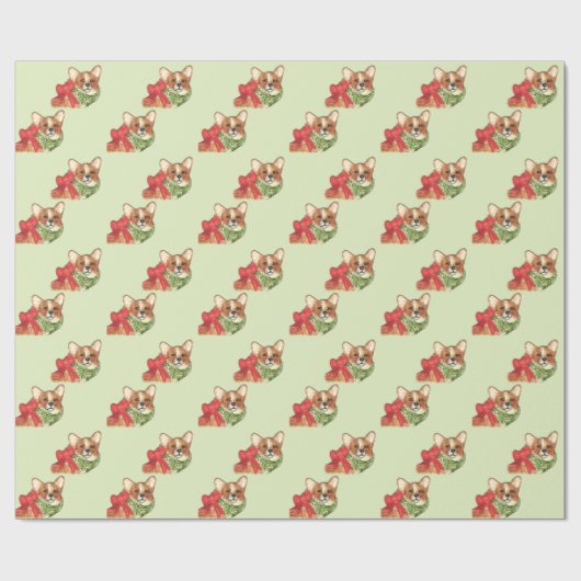 Corgi-WeihnachtsPackpapier Geschenkpapier (Flach)