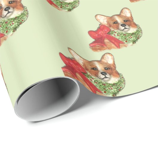 Corgi-WeihnachtsPackpapier Geschenkpapier (Rolleneckpunkt)