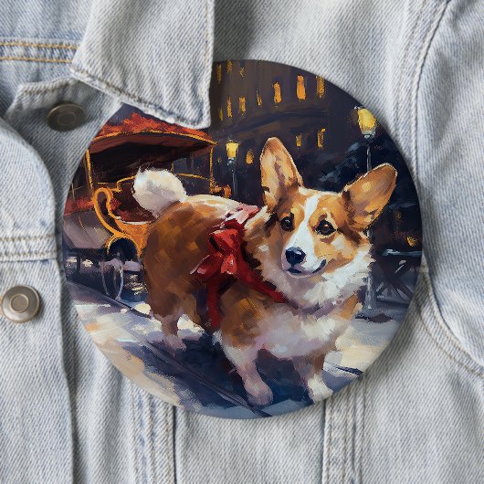 Corgi Weihnachtssaison Button (Beispiel)