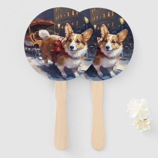 Corgi Weihnachtssaison Fächer (Vorne und Hinten)