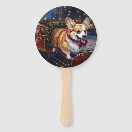 Corgi Weihnachtssaison Fächer (Vorderseite)