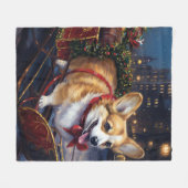 Corgi Weihnachtssaison Fleecedecke (Vorderseite (Horizontal))