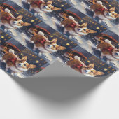 Corgi Weihnachtssaison Geschenkpapier (Ecke)