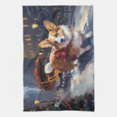 Corgi Weihnachtssaison Geschirrtuch (Vertikal)