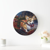 Corgi Weihnachtssaison Große Wanduhr (Zuhause)