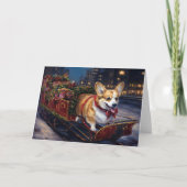 Corgi Weihnachtssaison Karte (Vorderseite)