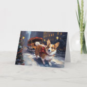 Corgi Weihnachtssaison Karte (Vorderseite)