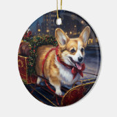 Corgi Weihnachtssaison Keramik Ornament (Links)