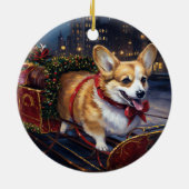 Corgi Weihnachtssaison Keramik Ornament (Hinten)