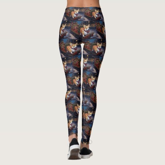 Corgi Weihnachtssaison Leggings (Rückseite)