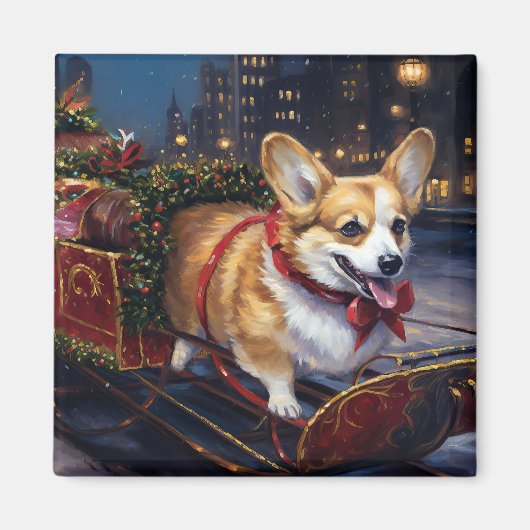 Corgi Weihnachtssaison Magnet (Vorne)