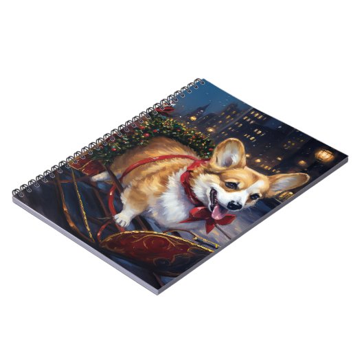 Corgi Weihnachtssaison Notizblock (Linke Seite)