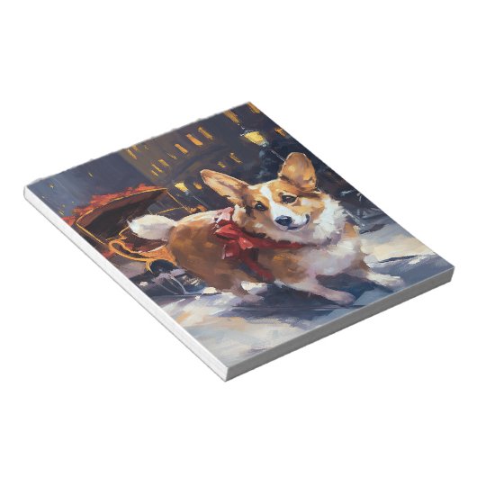Corgi Weihnachtssaison Notizblock (angewinkelt)