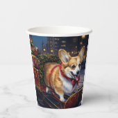 Corgi Weihnachtssaison Pappbecher (Rückseite)