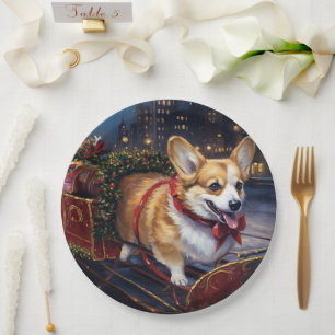 Corgi Weihnachtssaison Pappteller