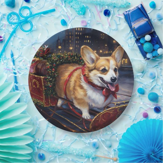 Corgi Weihnachtssaison Pappteller (Party)
