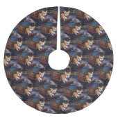 Corgi Weihnachtssaison Polyester Weihnachtsbaumdecke (Vorderseite)