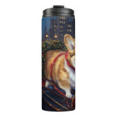 Corgi Weihnachtssaison Thermosbecher (Vorderseite)