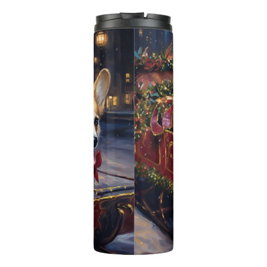 Corgi Weihnachtssaison Thermosbecher (Rückseite)