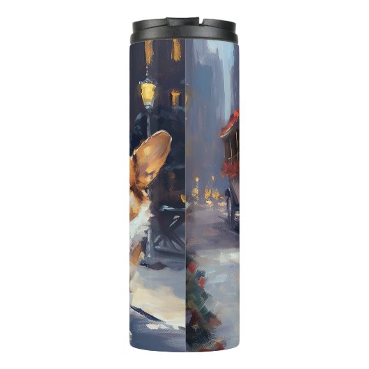 Corgi Weihnachtssaison Thermosbecher (Rückseite)