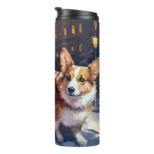 Corgi Weihnachtssaison Thermosbecher (Nach rechts gedreht)