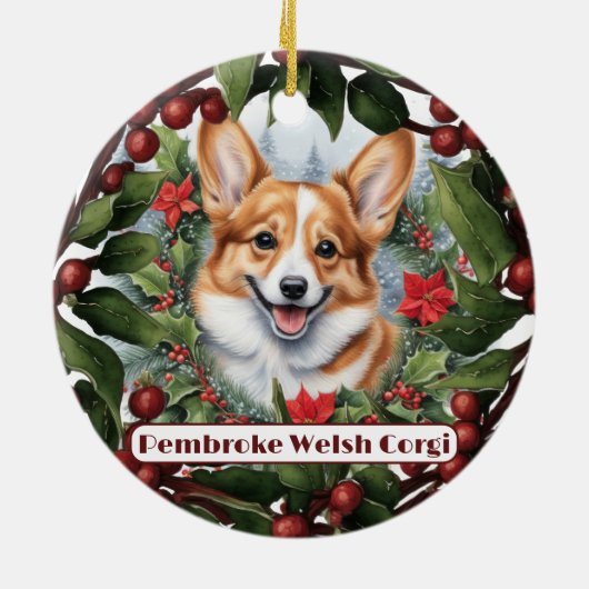 Corgi Weihnachtsschmuck, personalisieren Sie Ihre Keramik Ornament (Hinten)