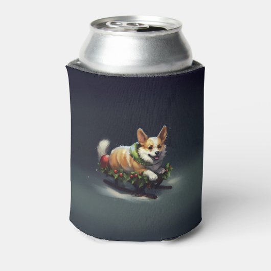 Corgi Weihnachtsschnee Winter Dosenkühler (Kanne Rückseite)