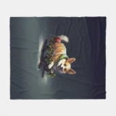Corgi Weihnachtsschnee Winter Fleecedecke (Vorderseite (Horizontal))