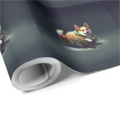 Corgi Weihnachtsschnee Winter Geschenkpapier (Rolleneckpunkt)