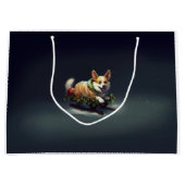 Corgi Weihnachtsschnee Winter Große Geschenktüte (Vorderseite)