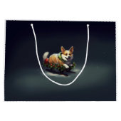 Corgi Weihnachtsschnee Winter Große Geschenktüte (Rückseite)