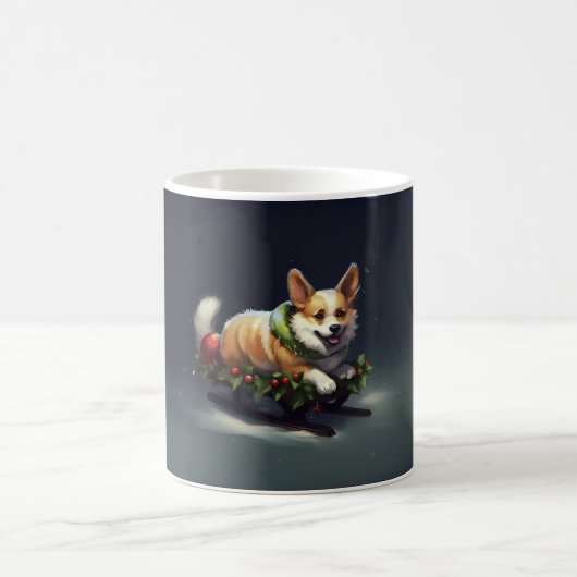 Corgi Weihnachtsschnee Winter Kaffeetasse (Mittel)
