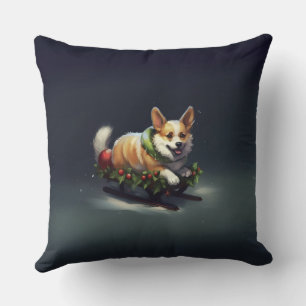 Corgi Weihnachtsschnee Winter Kissen