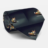 Corgi Weihnachtsschnee Winter Krawatte (Gerollt)